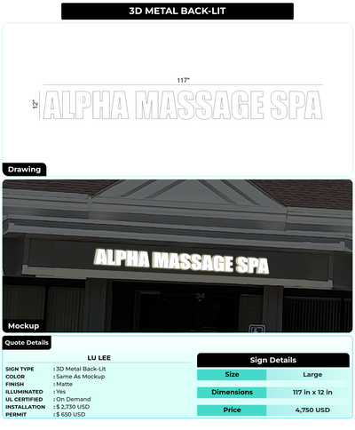 CUSTOM MOCKUP SIGN FOR Lu Lee