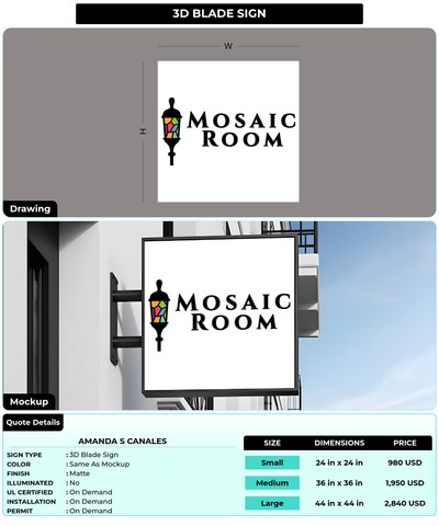 CUSTOM MOCKUP SIGN FOR AMANDA S CANALES
