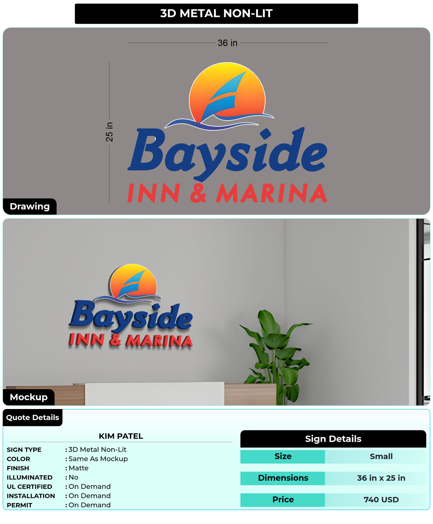 CUSTOM MOCKUP SIGN FOR Kim Patel