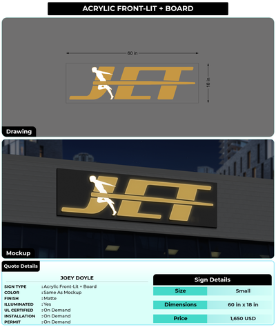 CUSTOM MOCKUP SIGN FOR Joey Doyle