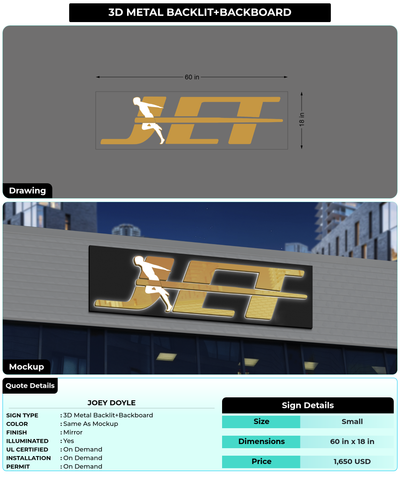 CUSTOM MOCKUP SIGN FOR Joey Doyle