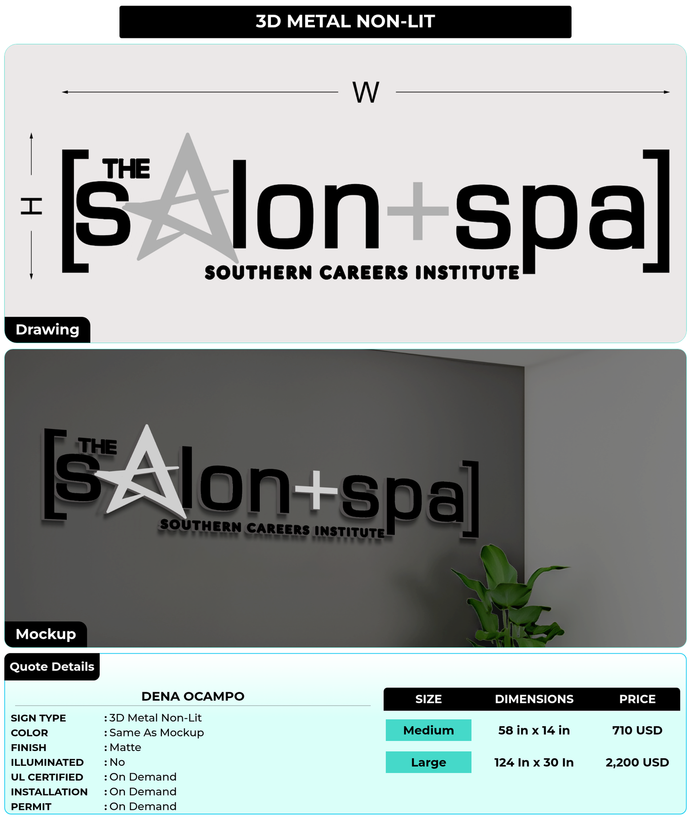CUSTOM MOCKUP SIGN FOR Dena Ocampo