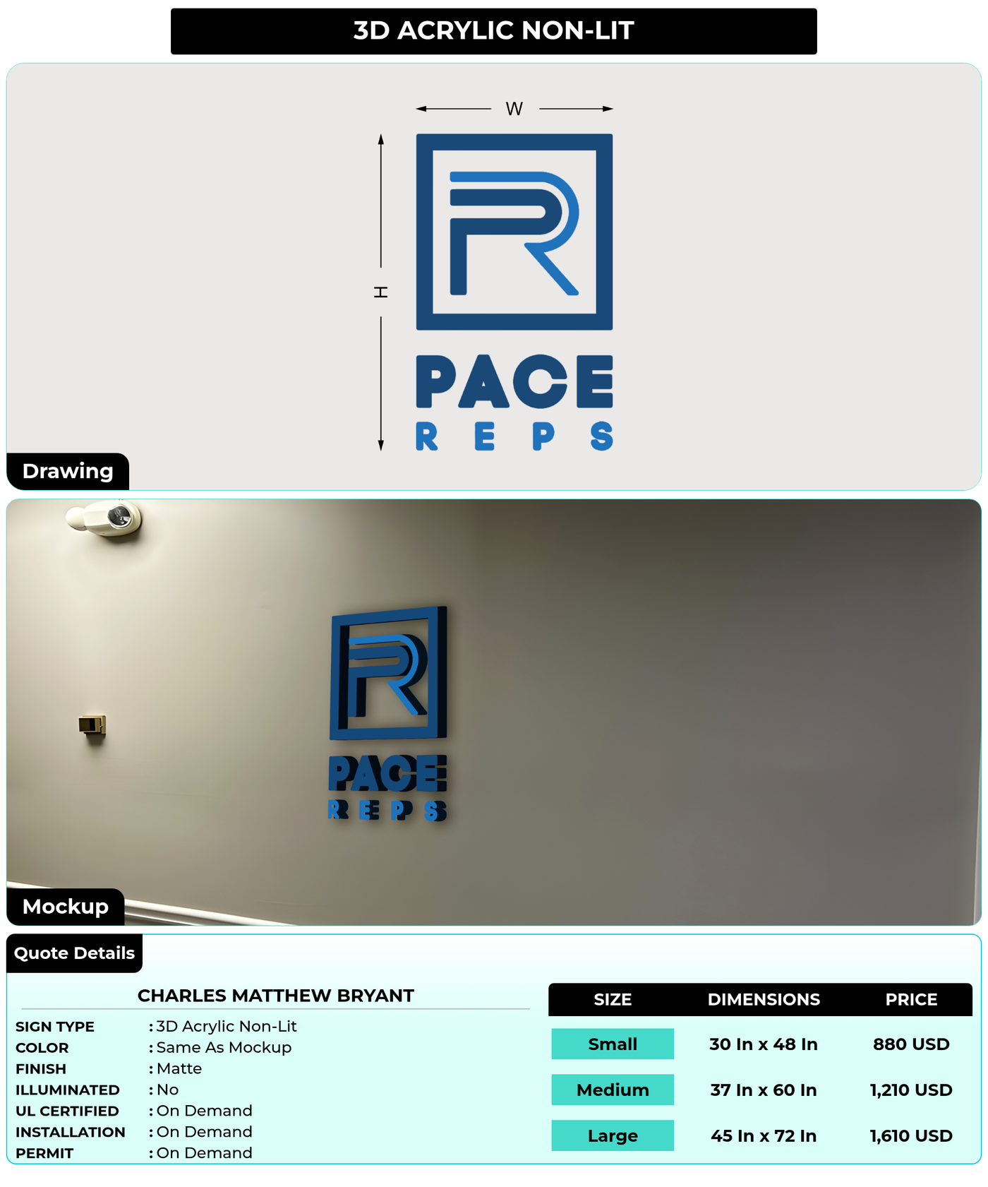 CUSTOM MOCKUP SIGN FOR Charles Matthew Bryant