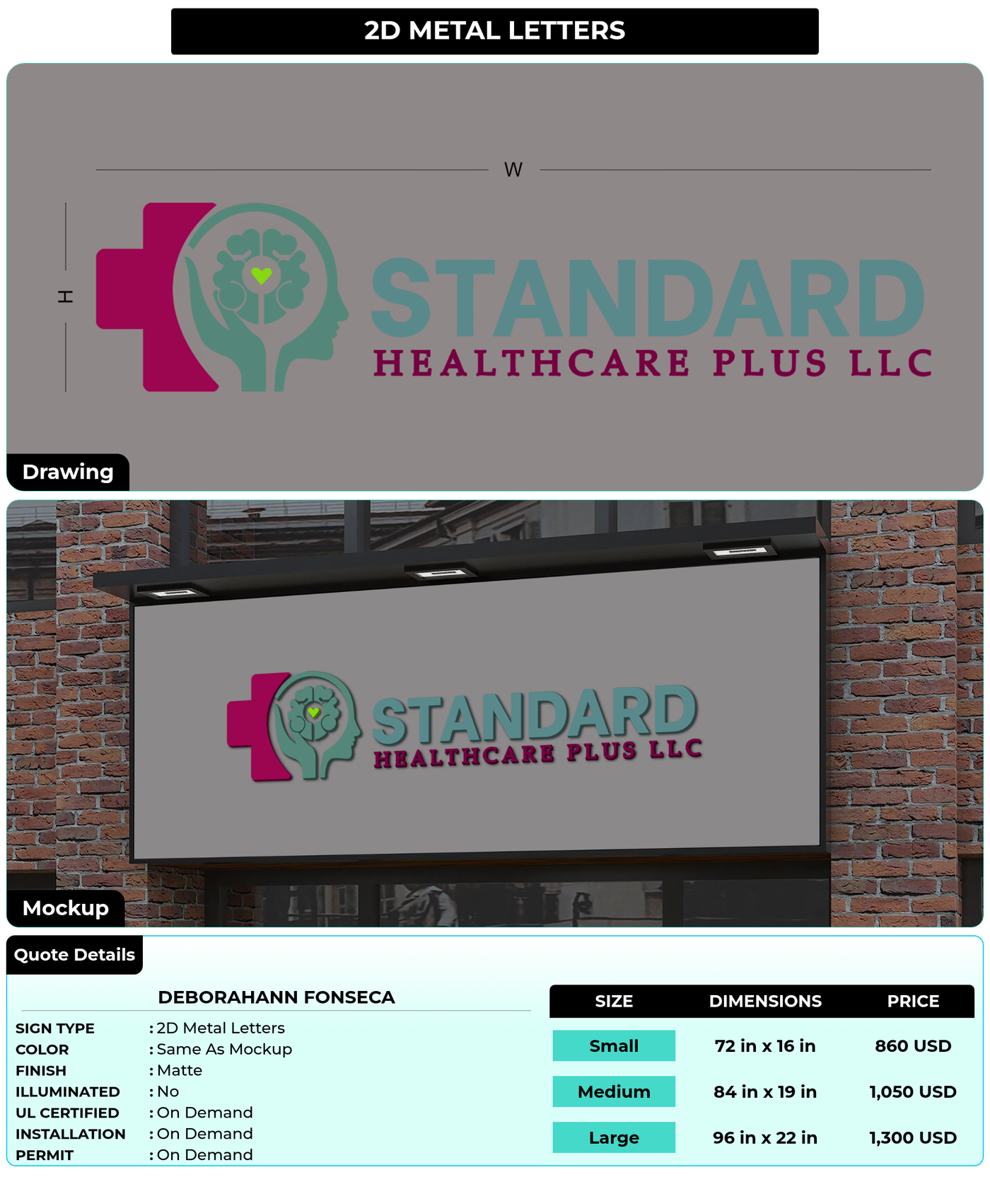 CUSTOM MOCKUP SIGN FOR Deborahann Fonseca