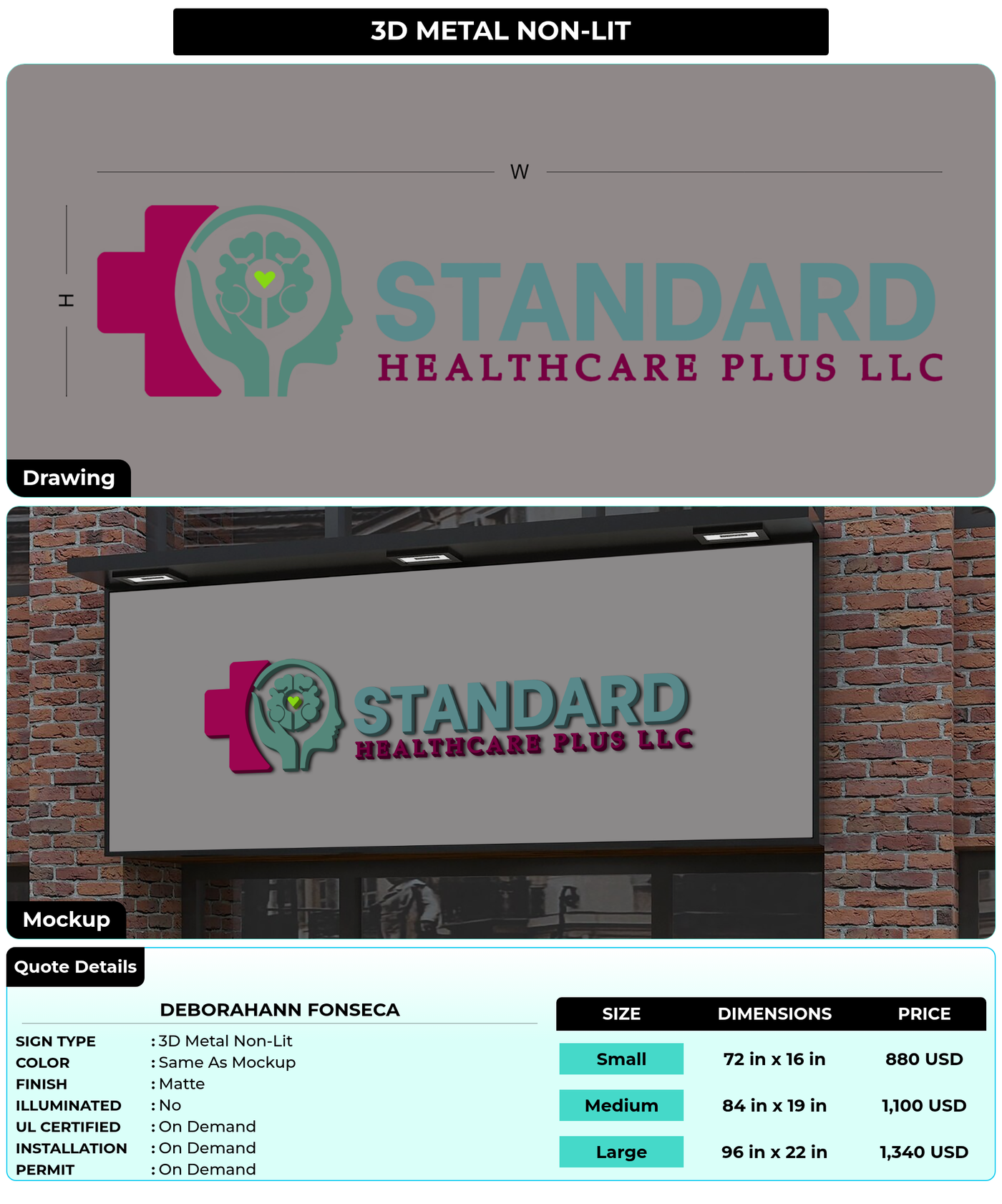 CUSTOM MOCKUP SIGN FOR Deborahann Fonseca