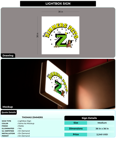 CUSTOM MOCKUP SIGN FOR Thomas Zimmers