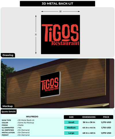CUSTOM MOCKUP SIGN FOR Wilfredo