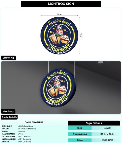 CUSTOM MOCKUP SIGN FOR OM P BHATHIJA