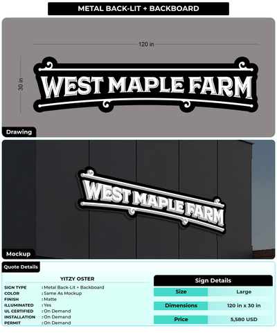 CUSTOM MOCKUP SIGN FOR Yitzy Oster