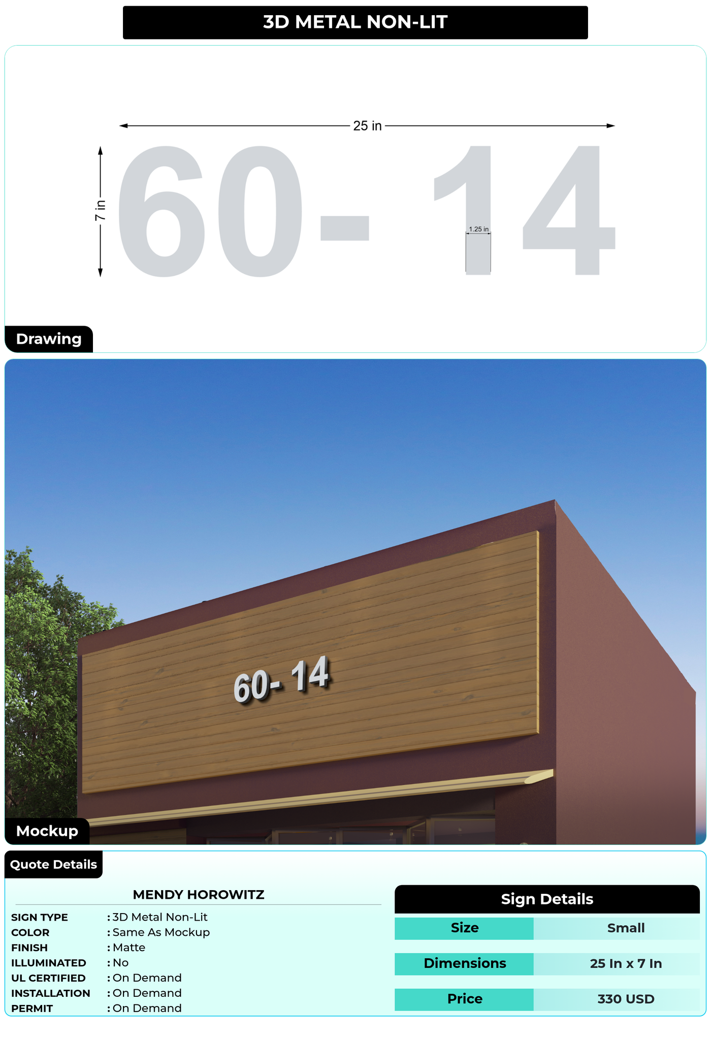 CUSTOM MOCKUP SIGN FOR Mendy Horowitz