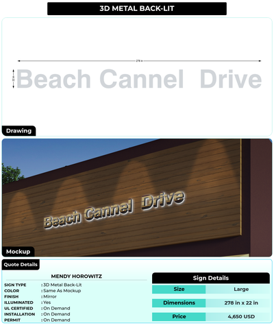 CUSTOM MOCKUP SIGN FOR Mendy Horowitz