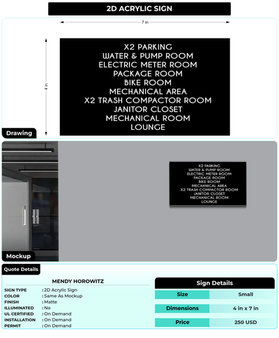 CUSTOM MOCKUP SIGN FOR Mendy Horowitz