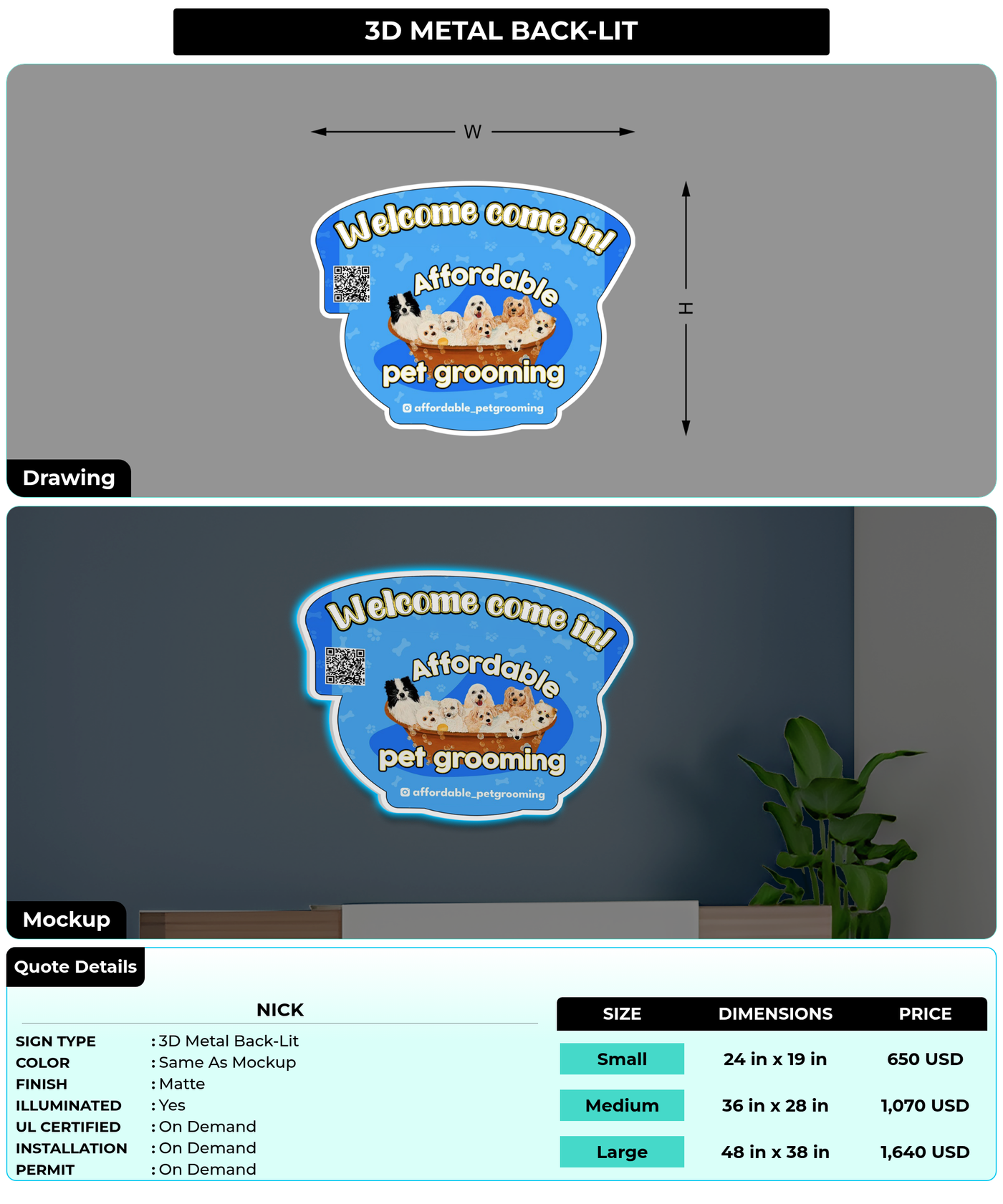 CUSTOM MOCKUP SIGN FOR Nick