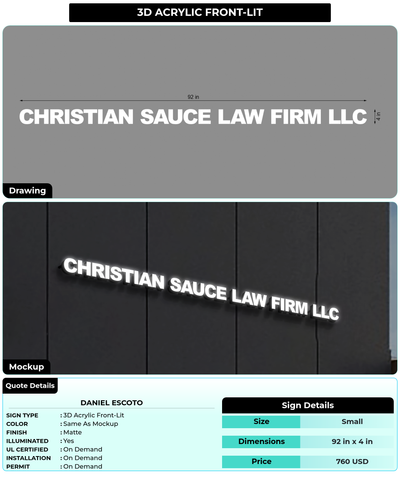 CUSTOM MOCKUP SIGN FOR Daniel Escoto