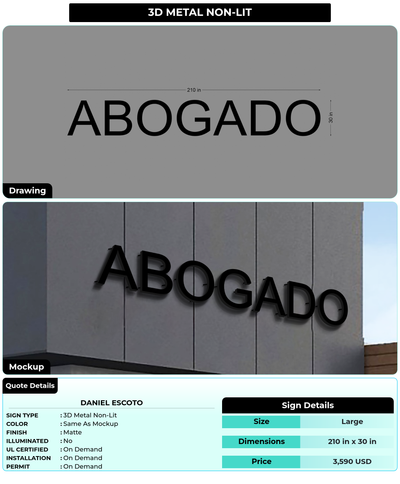 CUSTOM MOCKUP SIGN FOR Daniel Escoto