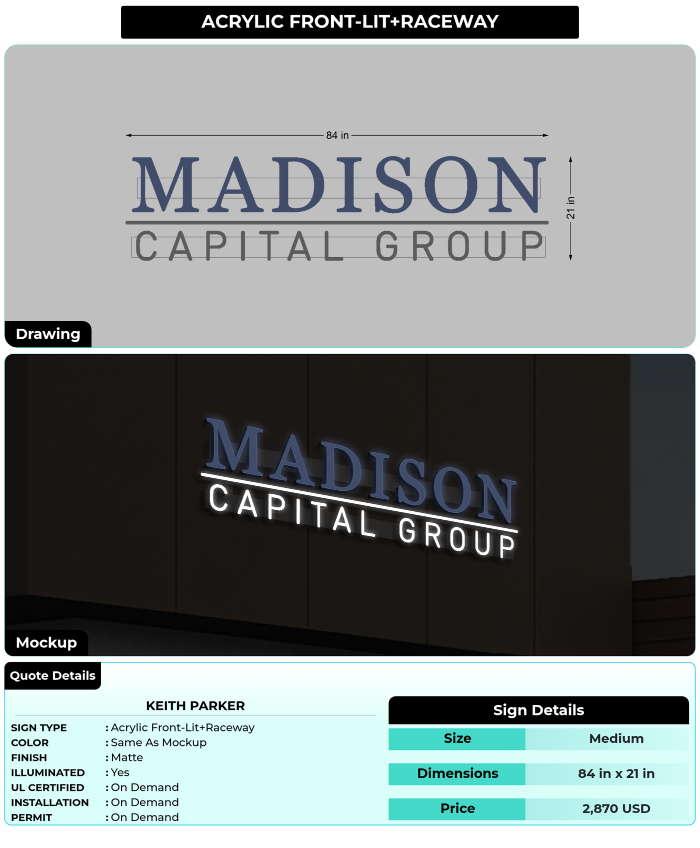 CUSTOM MOCKUP SIGN FOR Keith Parker