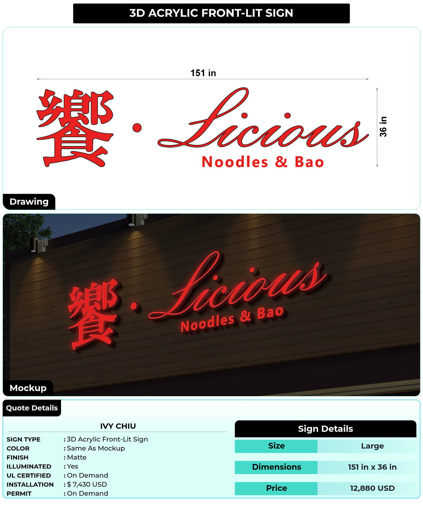 CUSTOM MOCKUP SIGN FOR Ivy Chiu