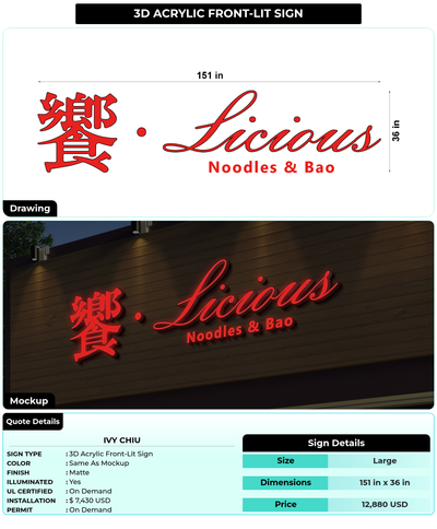 CUSTOM MOCKUP SIGN FOR Ivy Chiu