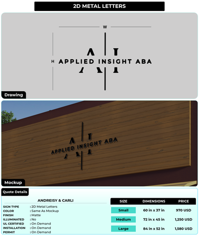 CUSTOM MOCKUP SIGN FOR Andreisy & Carli
