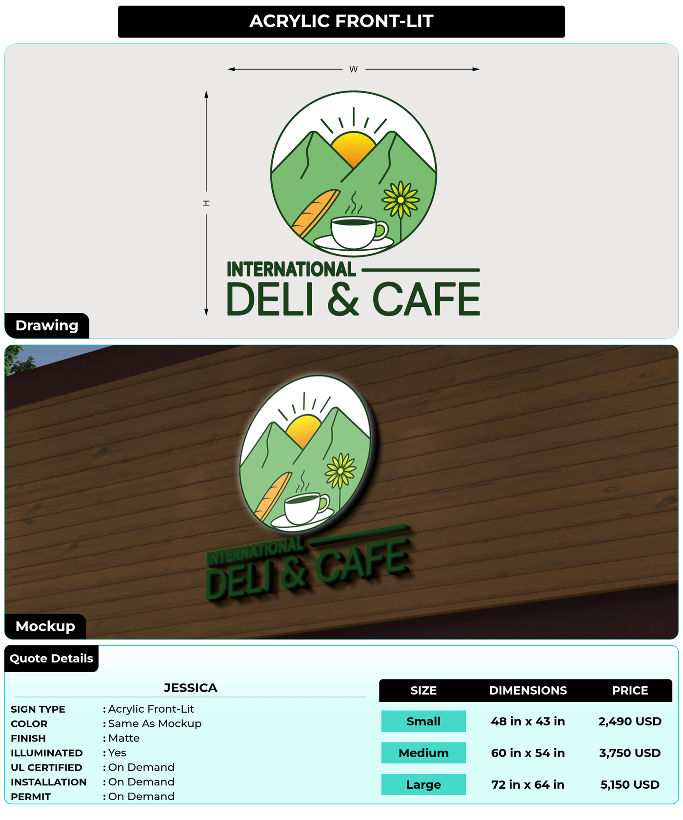 CUSTOM MOCKUP SIGN FOR Jessica
