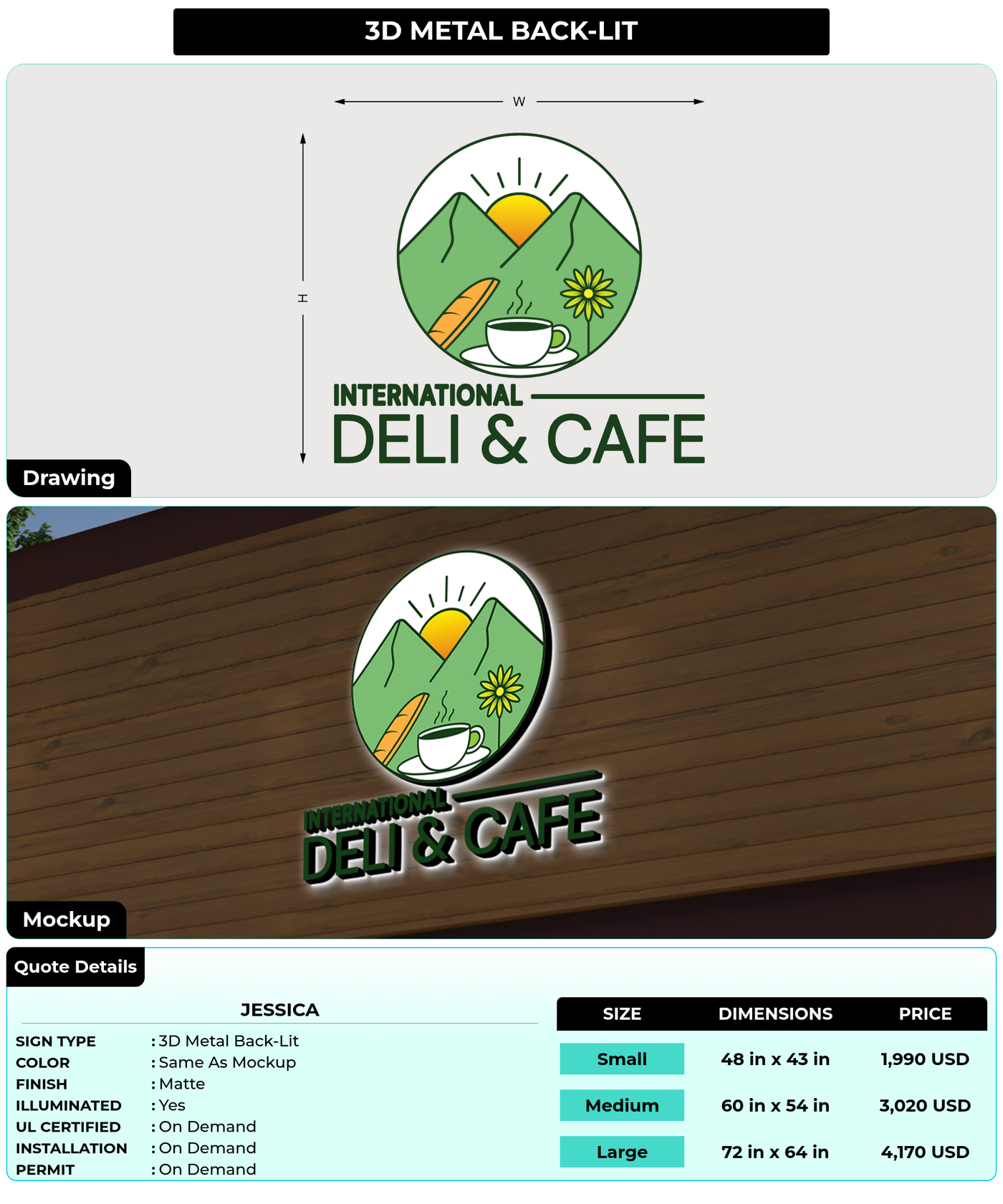CUSTOM MOCKUP SIGN FOR Jessica