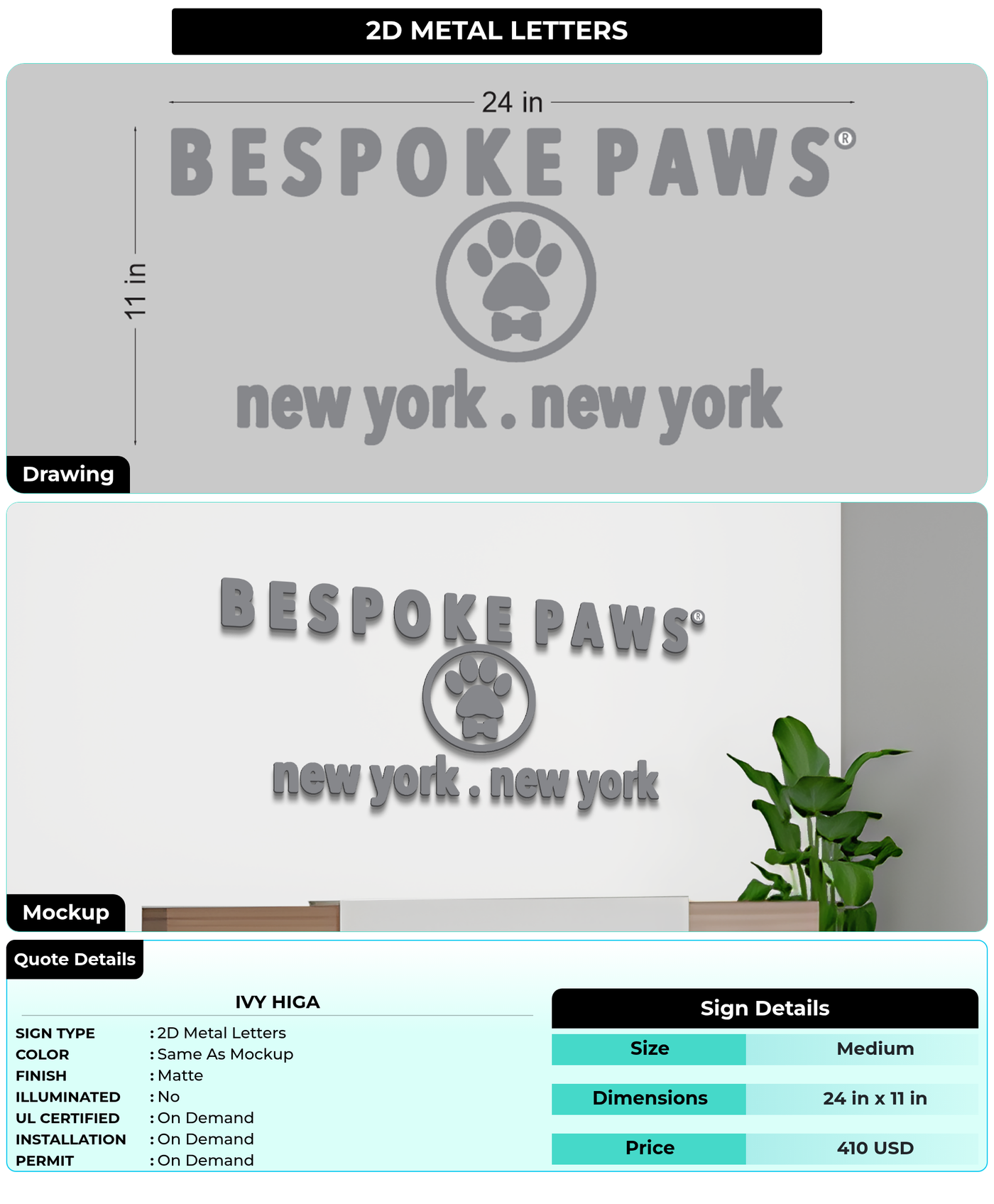CUSTOM MOCKUP SIGN FOR Ivy Higa