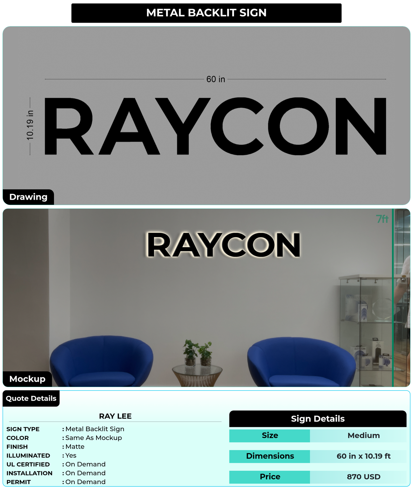 CUSTOM MOCKUP SIGN FOR Ray Lee