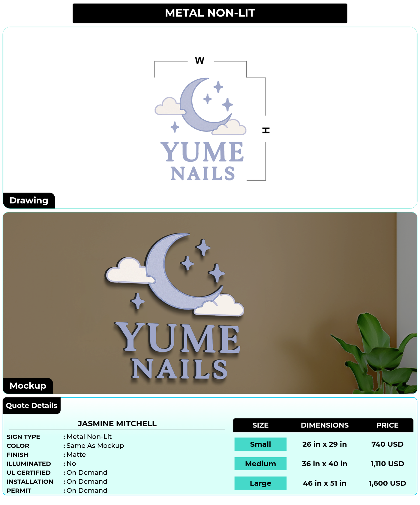 CUSTOM MOCKUP SIGN FOR Jasmine Mitchell