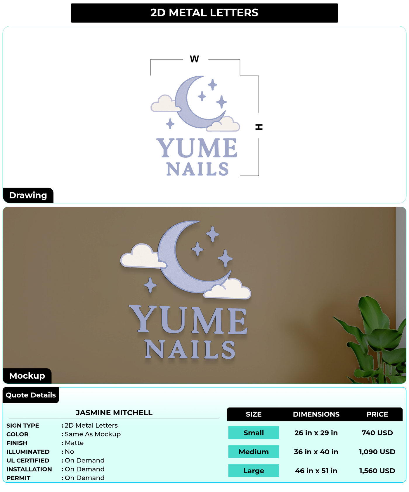 CUSTOM MOCKUP SIGN FOR Jasmine Mitchell