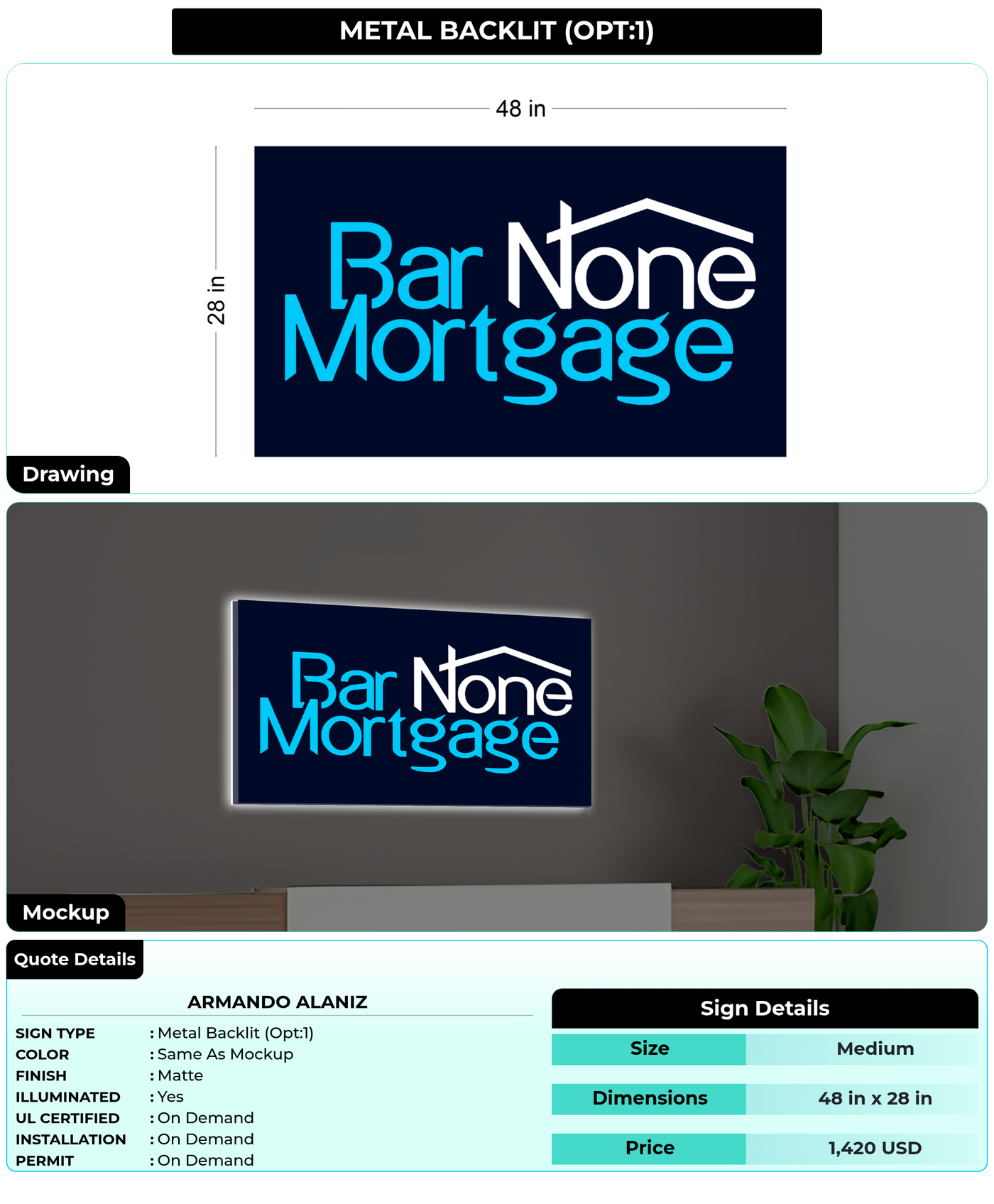 CUSTOM MOCKUP SIGN FOR Armando Alaniz