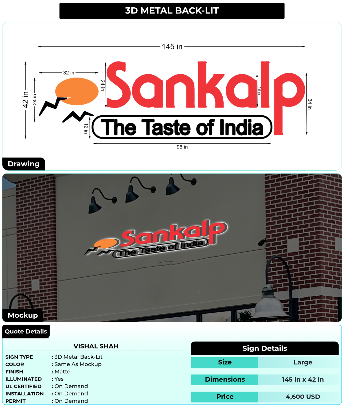 CUSTOM MOCKUP SIGN FOR Vishal Shah