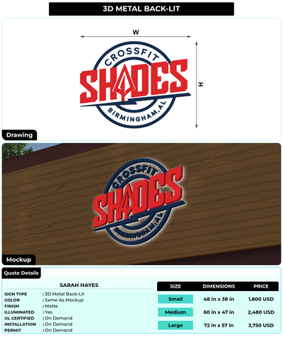 CUSTOM MOCKUP SIGN FOR Sarah Hayes