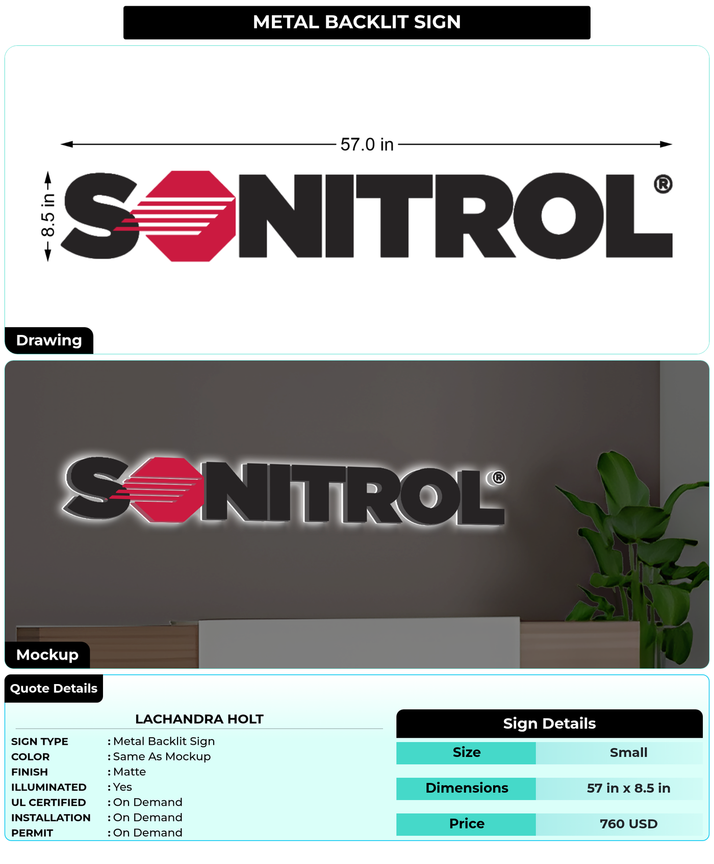 CUSTOM MOCKUP SIGN FOR LACHANDRA HOLT