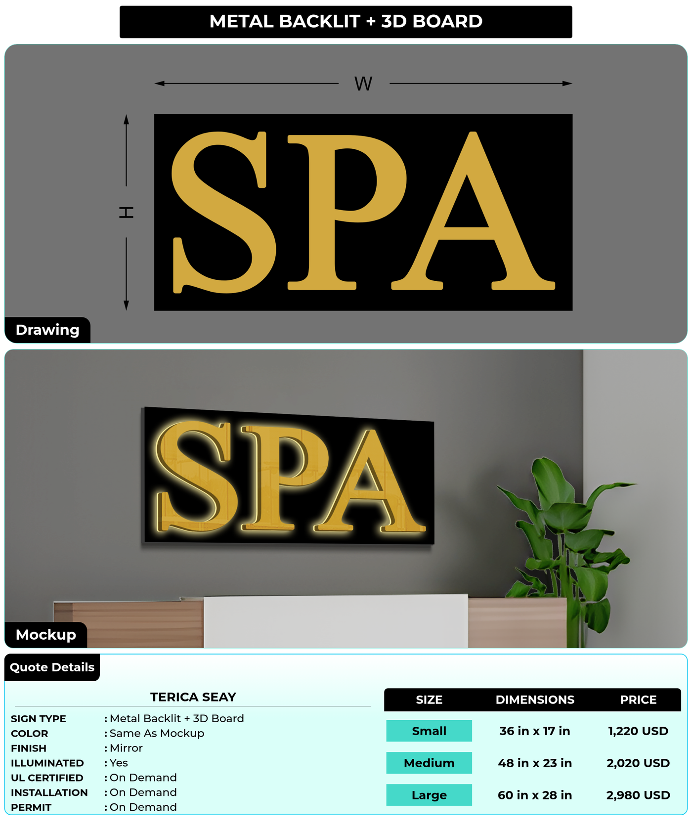 CUSTOM MOCKUP SIGN FOR Terica Seay