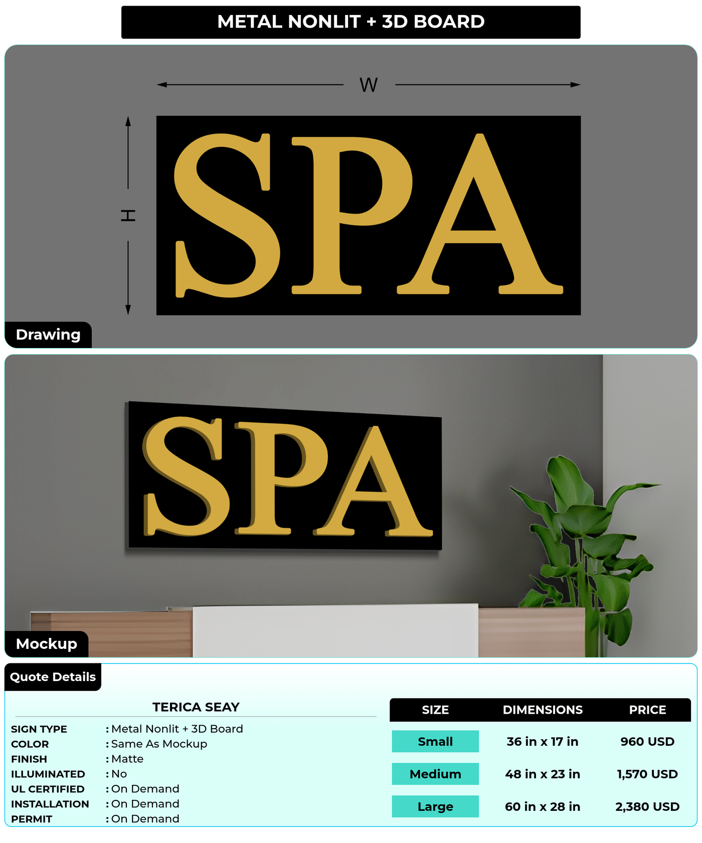 CUSTOM MOCKUP SIGN FOR Terica Seay