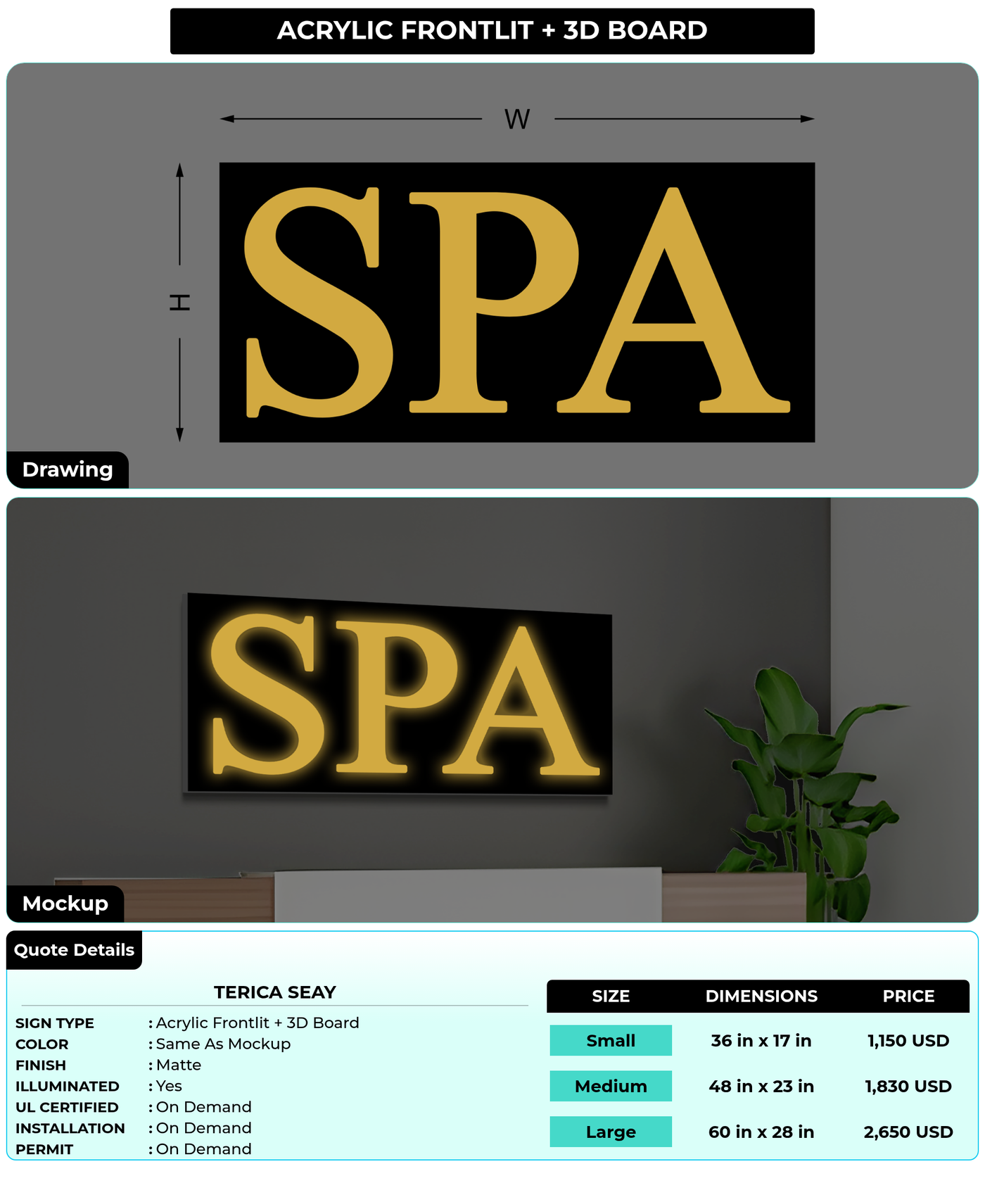 CUSTOM MOCKUP SIGN FOR Terica Seay