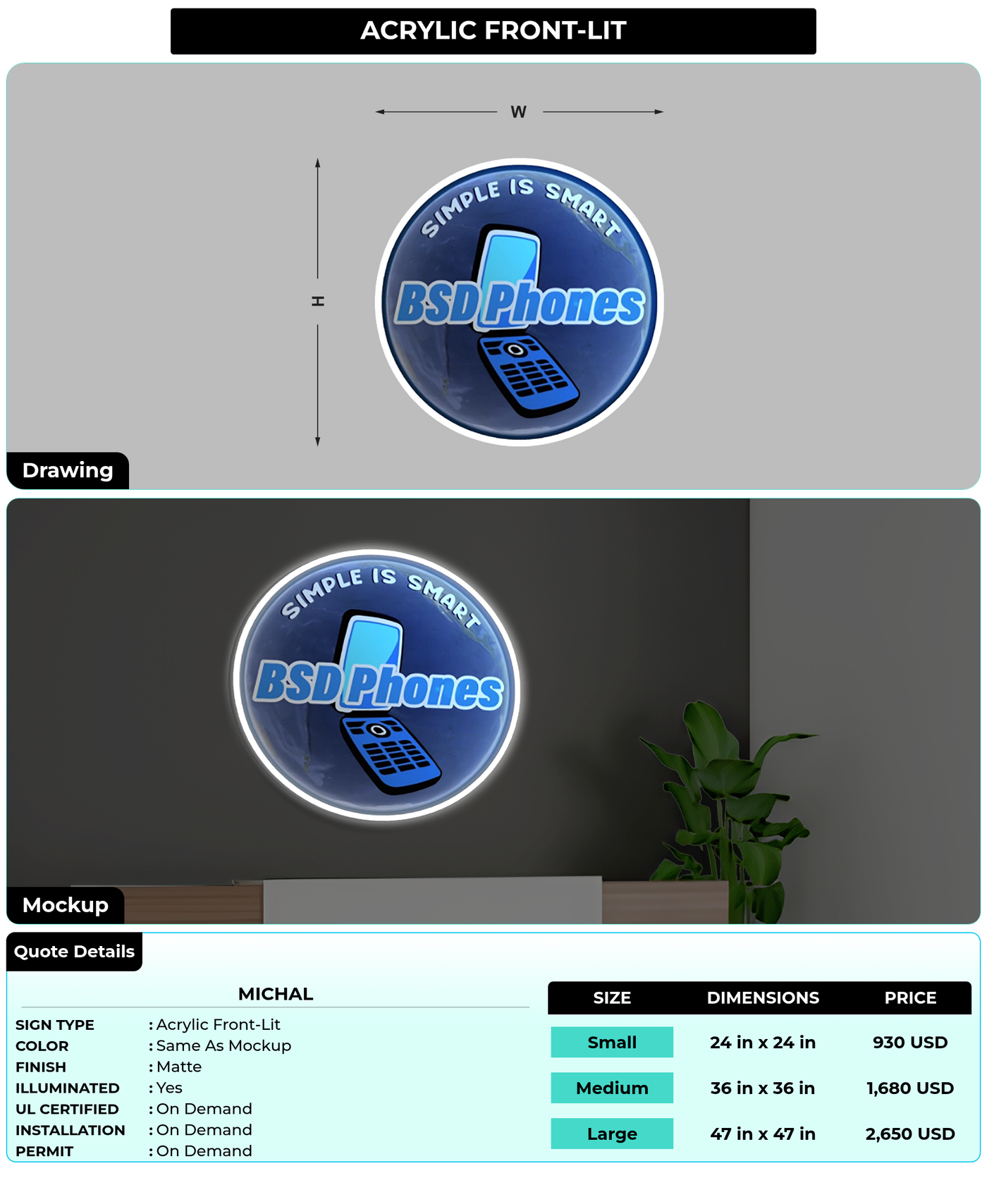 CUSTOM MOCKUP SIGN FOR Michal