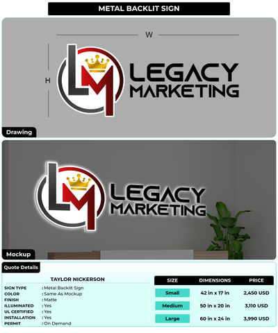CUSTOM MOCKUP SIGN FOR Taylor Nickerson