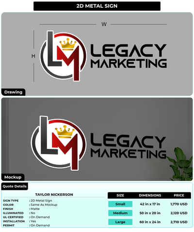 CUSTOM MOCKUP SIGN FOR Taylor Nickerson