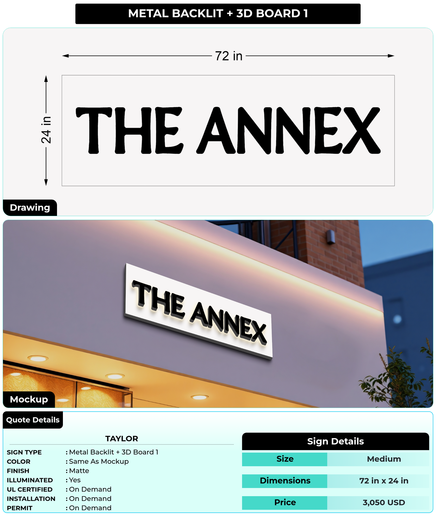 CUSTOM MOCKUP SIGN FOR Taylor