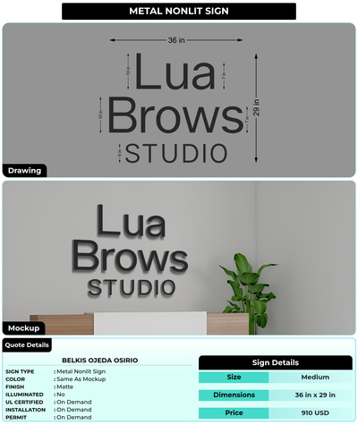 CUSTOM MOCKUP SIGN FOR Belkis Ojeda Osirio