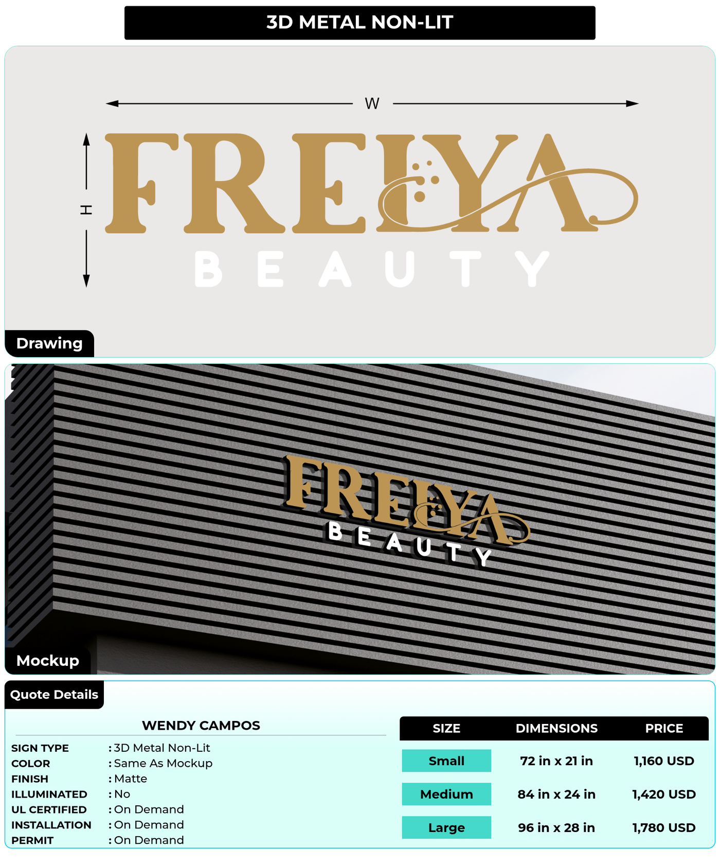 CUSTOM MOCKUP SIGN FOR Wendy Campos