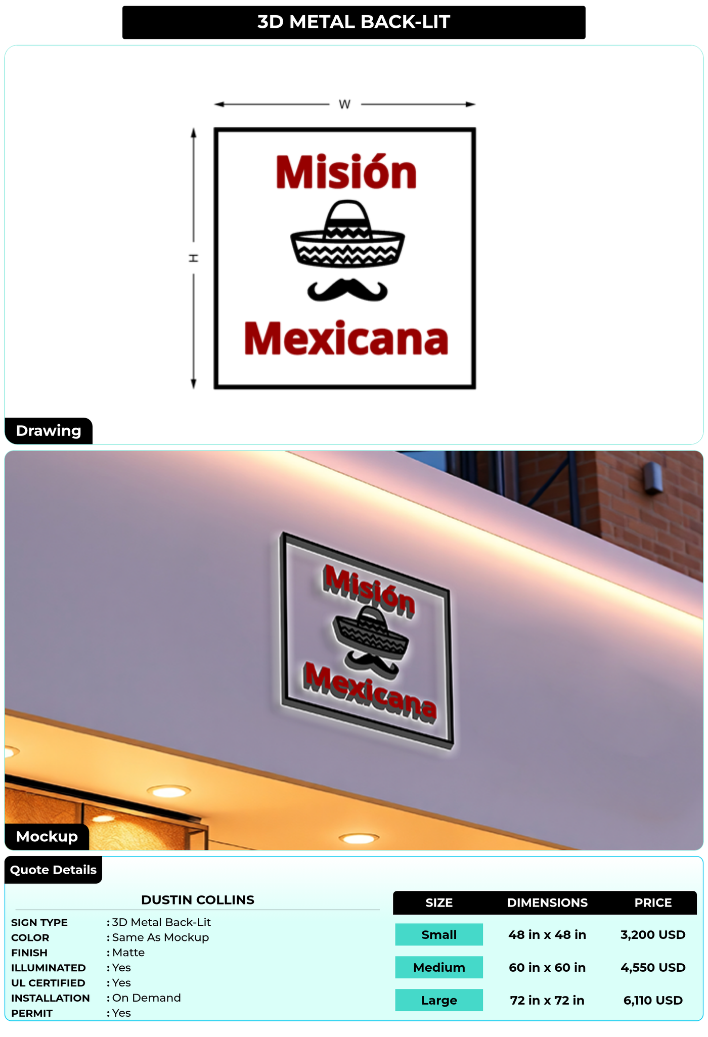CUSTOM MOCKUP SIGN FOR Dustin Collins