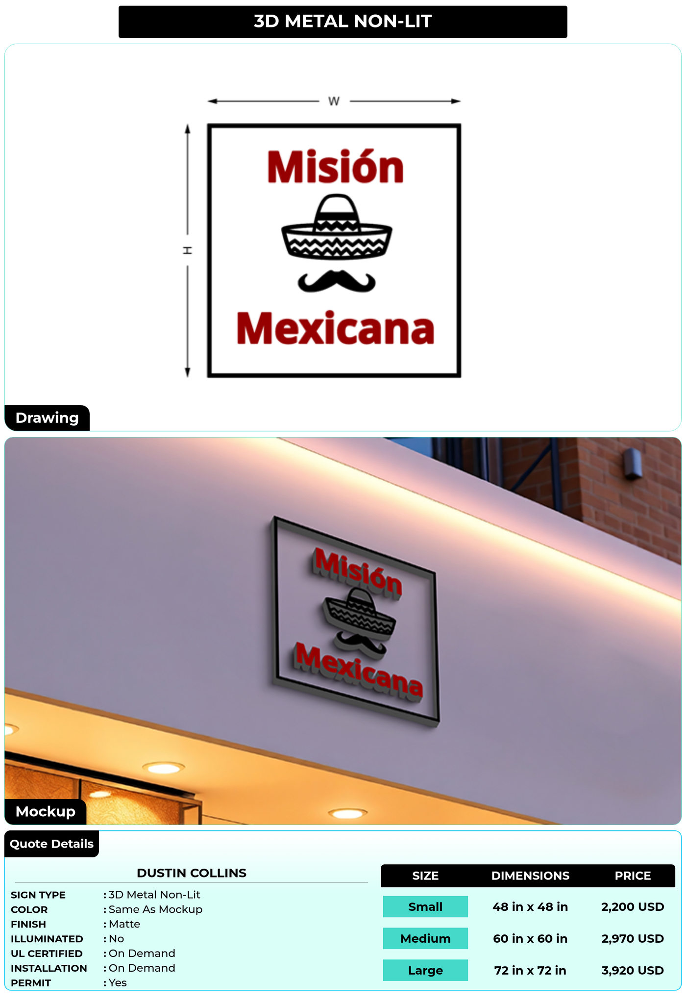 CUSTOM MOCKUP SIGN FOR Dustin Collins