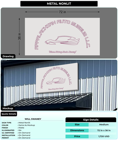 CUSTOM MOCKUP SIGN FOR Will Swaney
