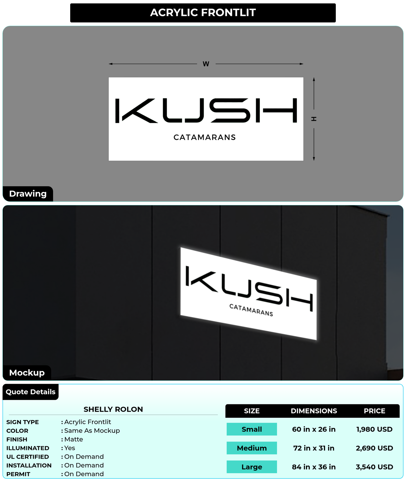 CUSTOM MOCKUP SIGN FOR Shelly Rolon
