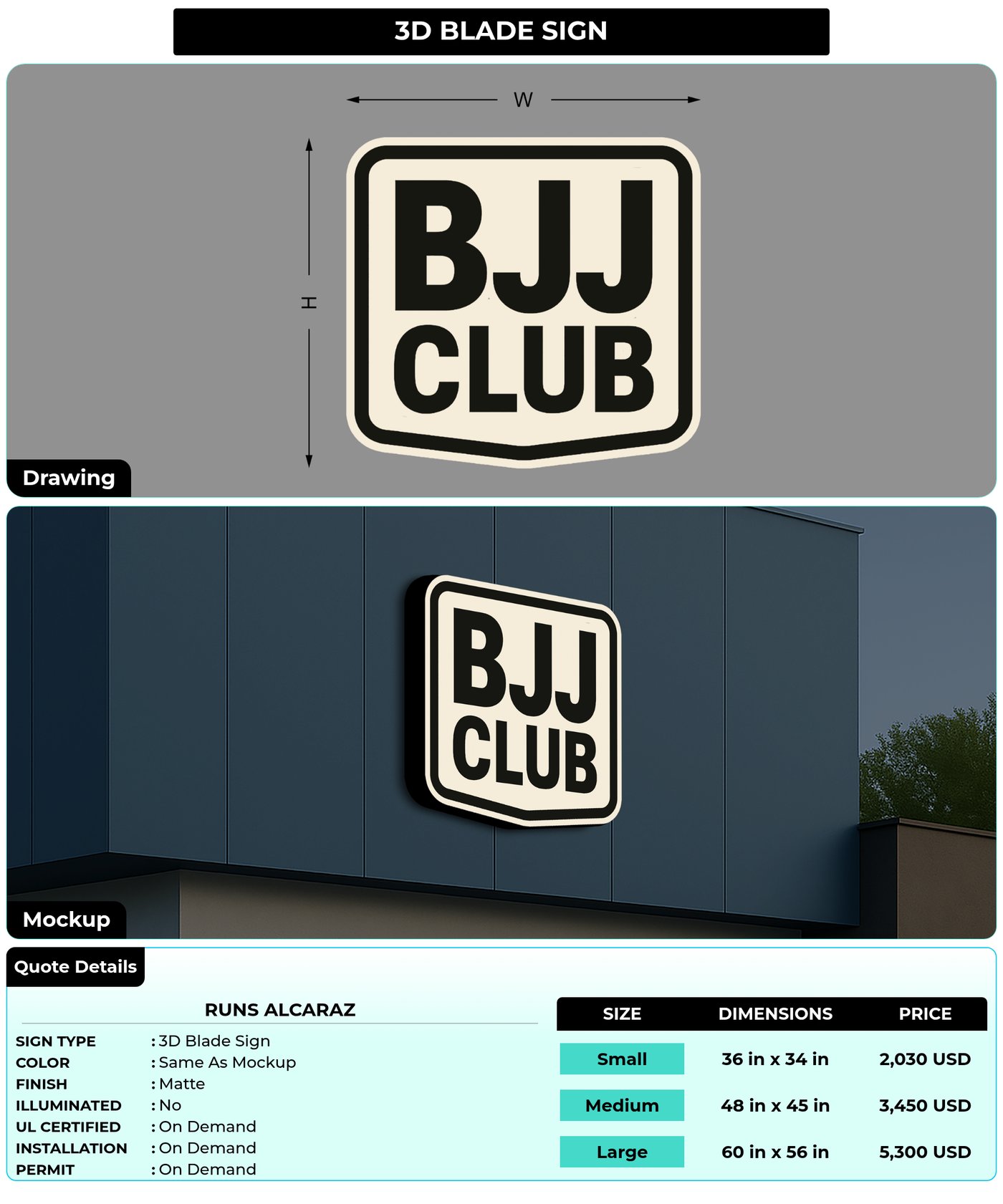 CUSTOM MOCKUP SIGN FOR Runs Alcaraz