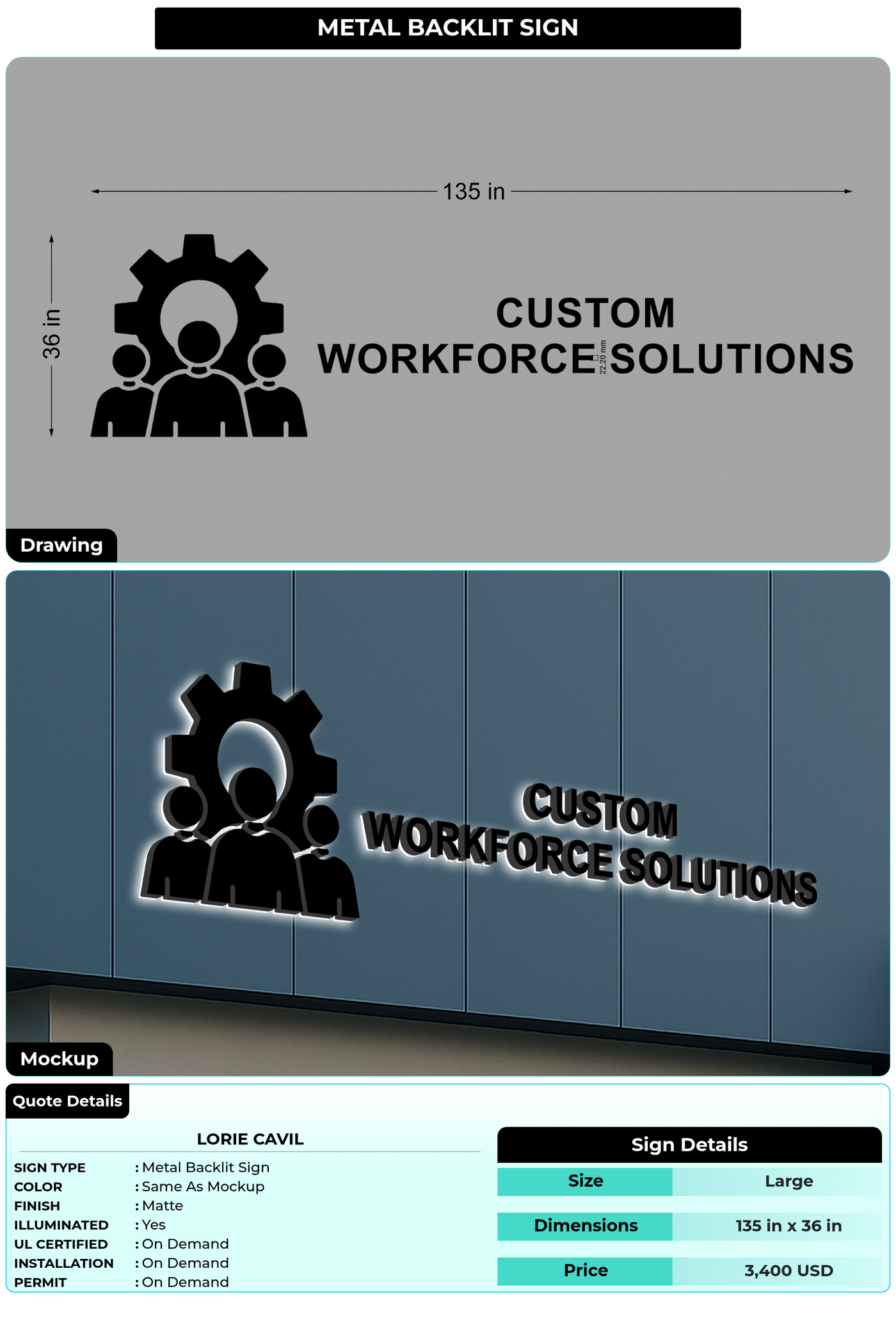CUSTOM MOCKUP SIGN FOR Lorie Cavil