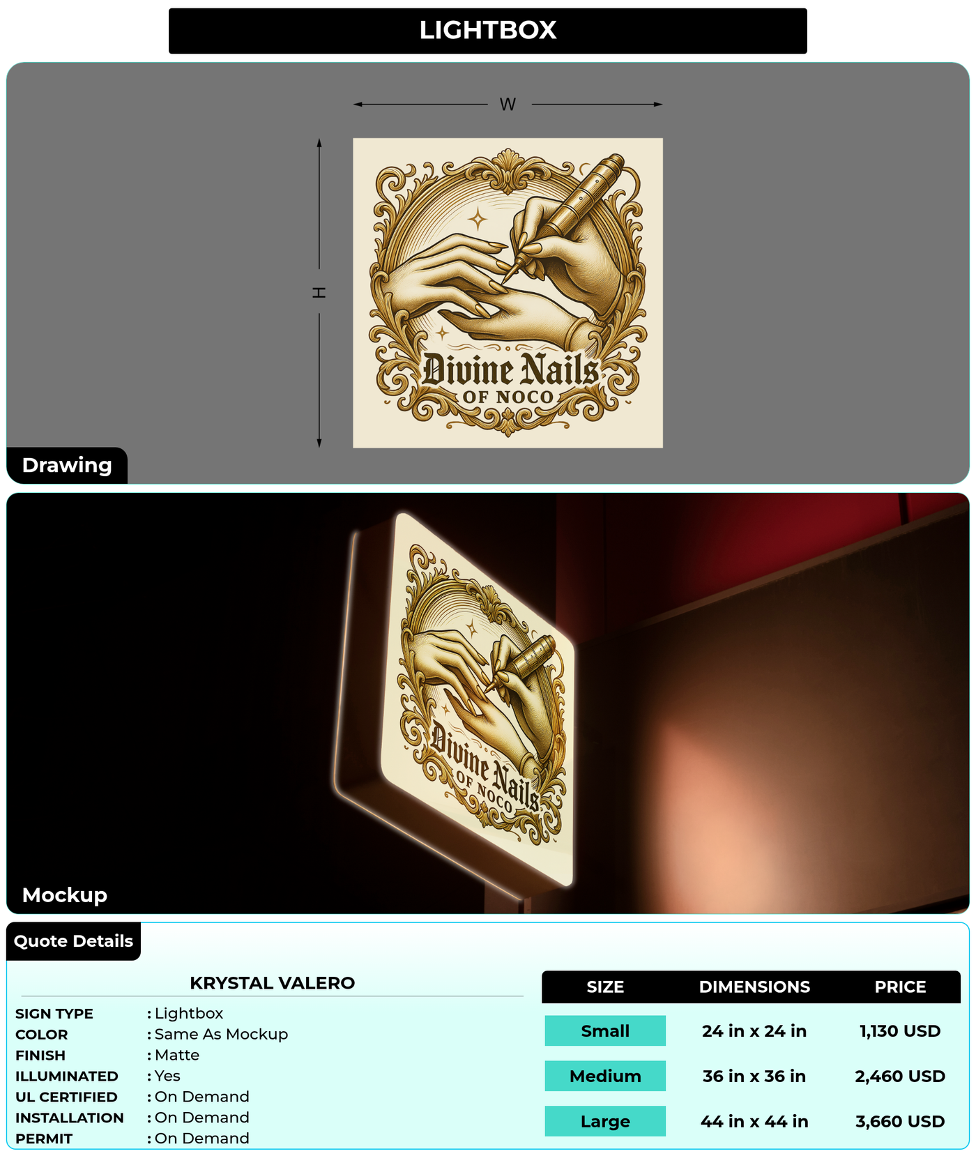 CUSTOM MOCKUP SIGN FOR Krystal valero