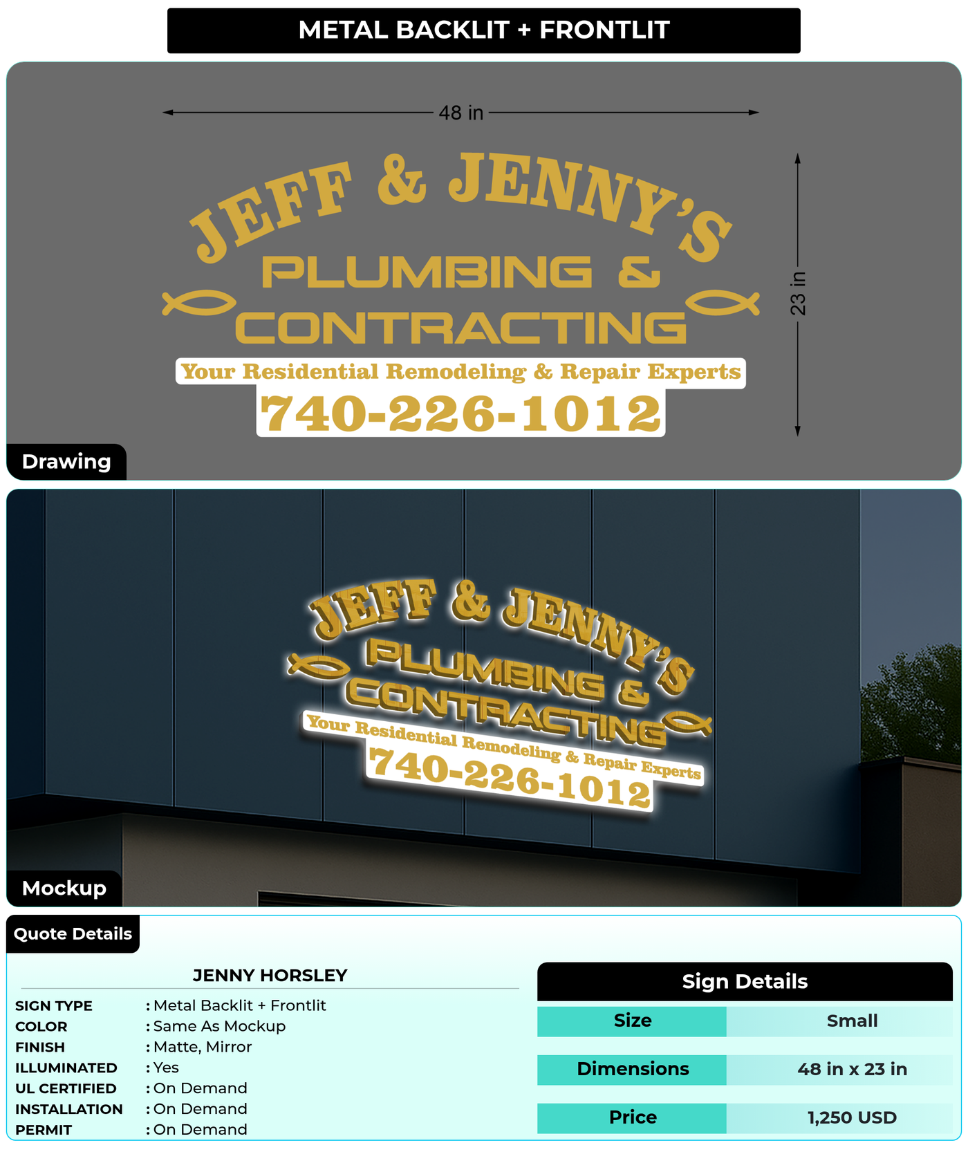CUSTOM MOCKUP SIGN FOR Jenny Horsley